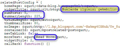 Blogger şablon içindeki Related posts ayar kodlarının değiştirilme ipuçları