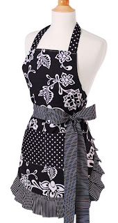 Black and white apron