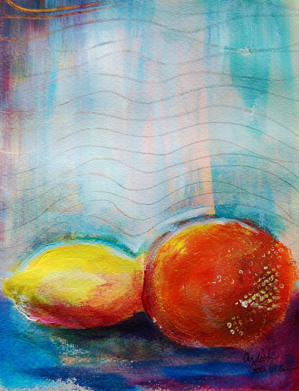 Push Past Ordinary Mixed Media Acrylic Fruit Paintings
