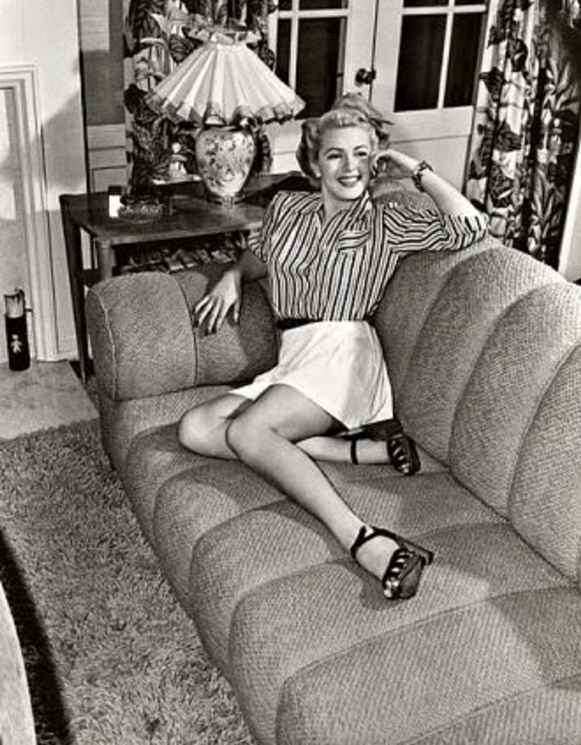 Lana Turner at home.