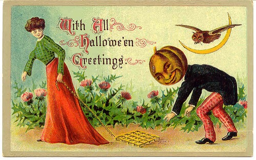i cant even pretend to understand this card i think the thing she is dragging is used to determine where to plant seeds a proper space apart - Old Fashion Halloween i cant even pretend to understand this card i think the thing she is dragging is used to determine where to plant seeds a proper space apart - Old Fashion Halloween