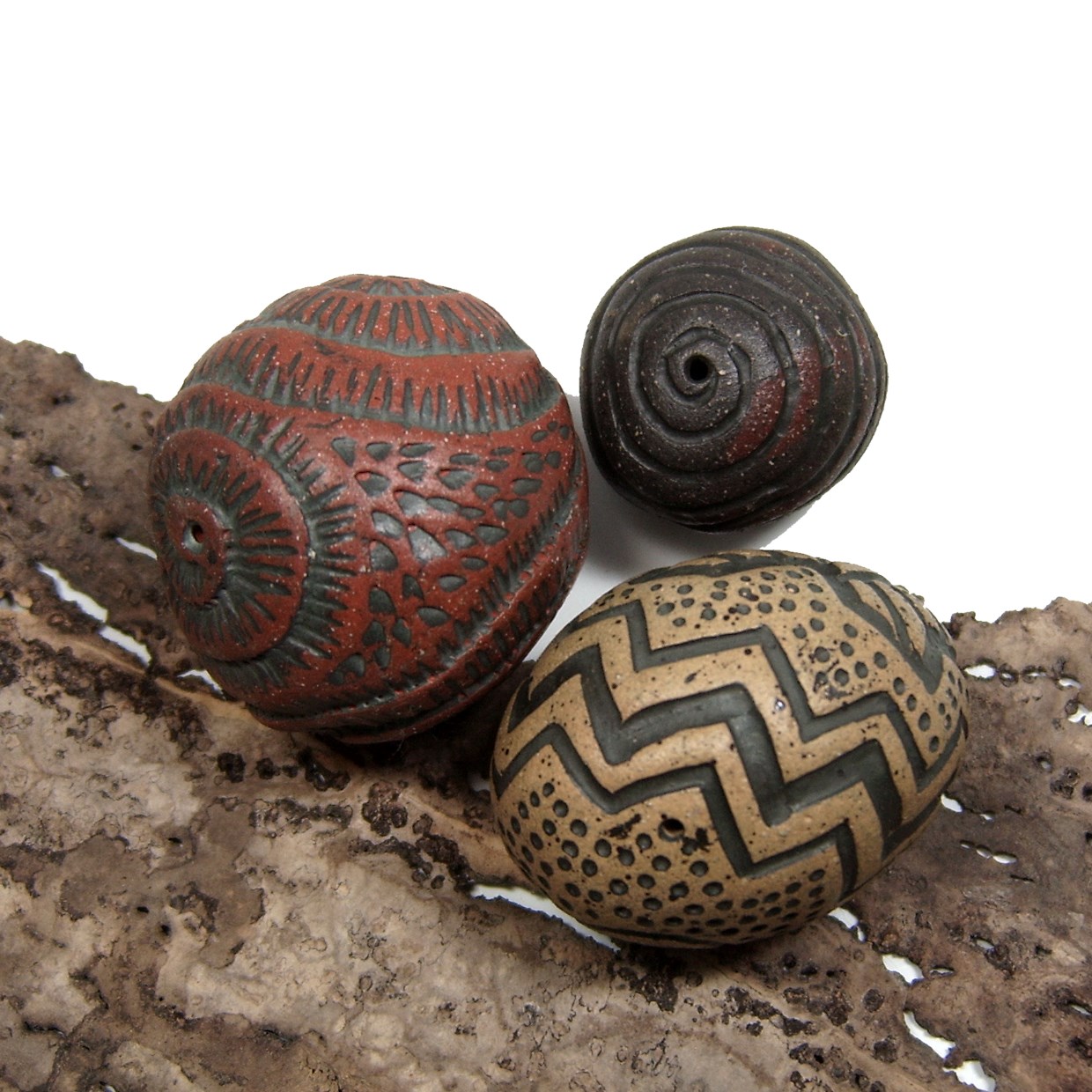 Hand Carved Hollow Ceramic Beads