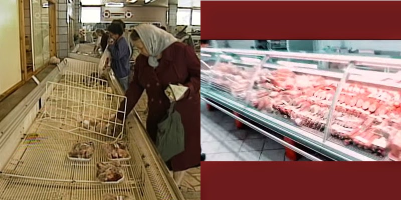 Then and now: Russian grocery stores; communism vs capitalism