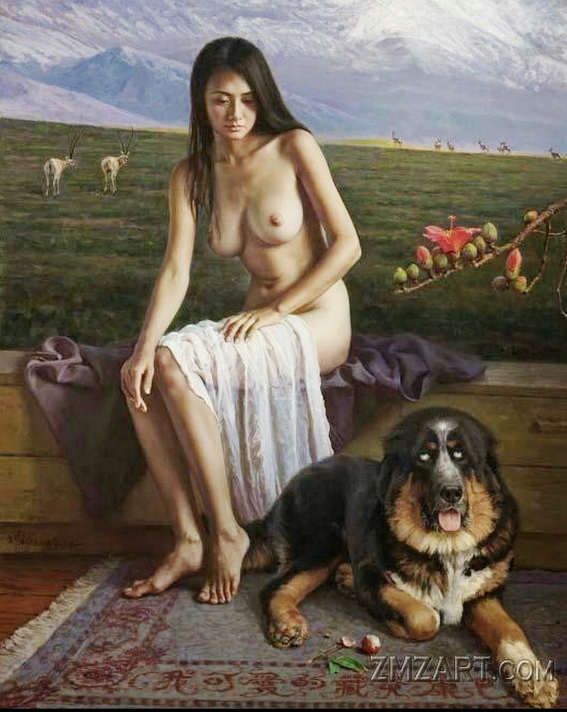 cuadros-de-mujeres-chinas-paisajes mujeres-chinas-en-cuadros-de-paisajes