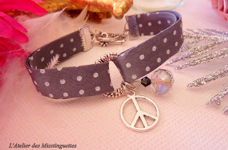 bracelet , biais a pois