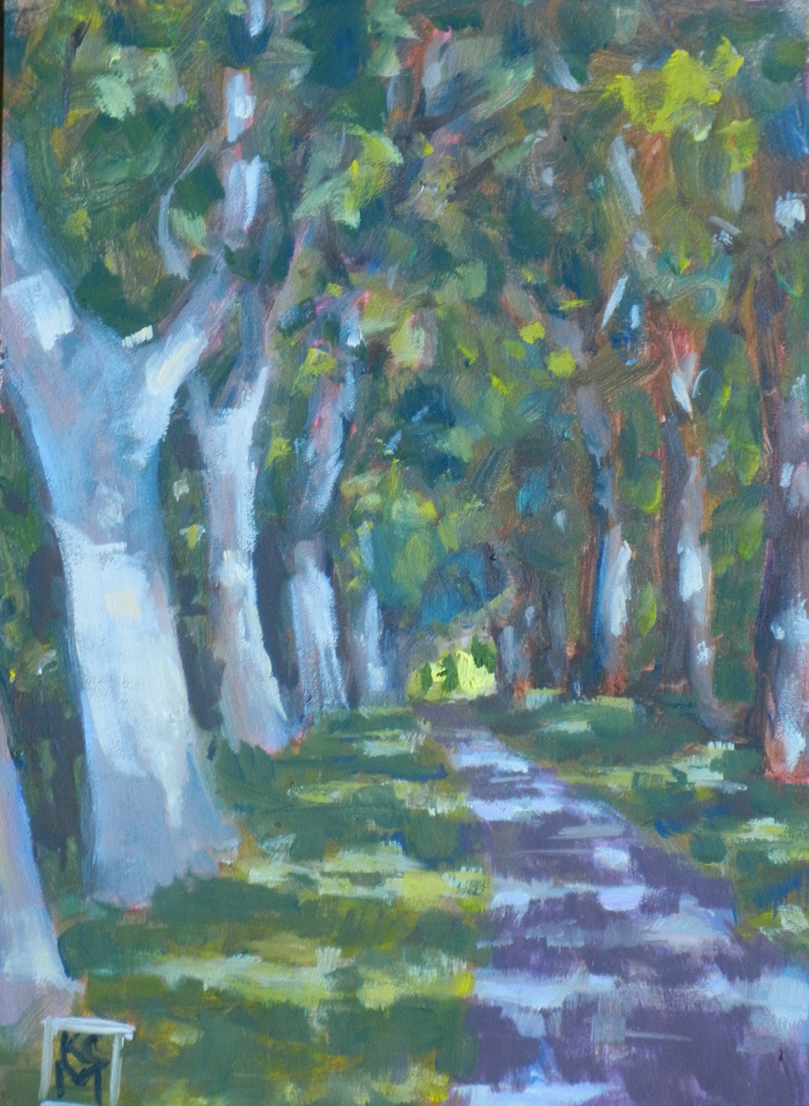 Kelley Macdonald S Paintings Lovers Lane 5x7 Inches Oil