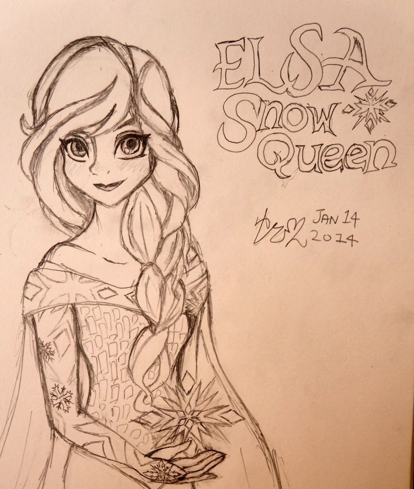Sketches Elsa Of Arendelle Special Hair And Gown