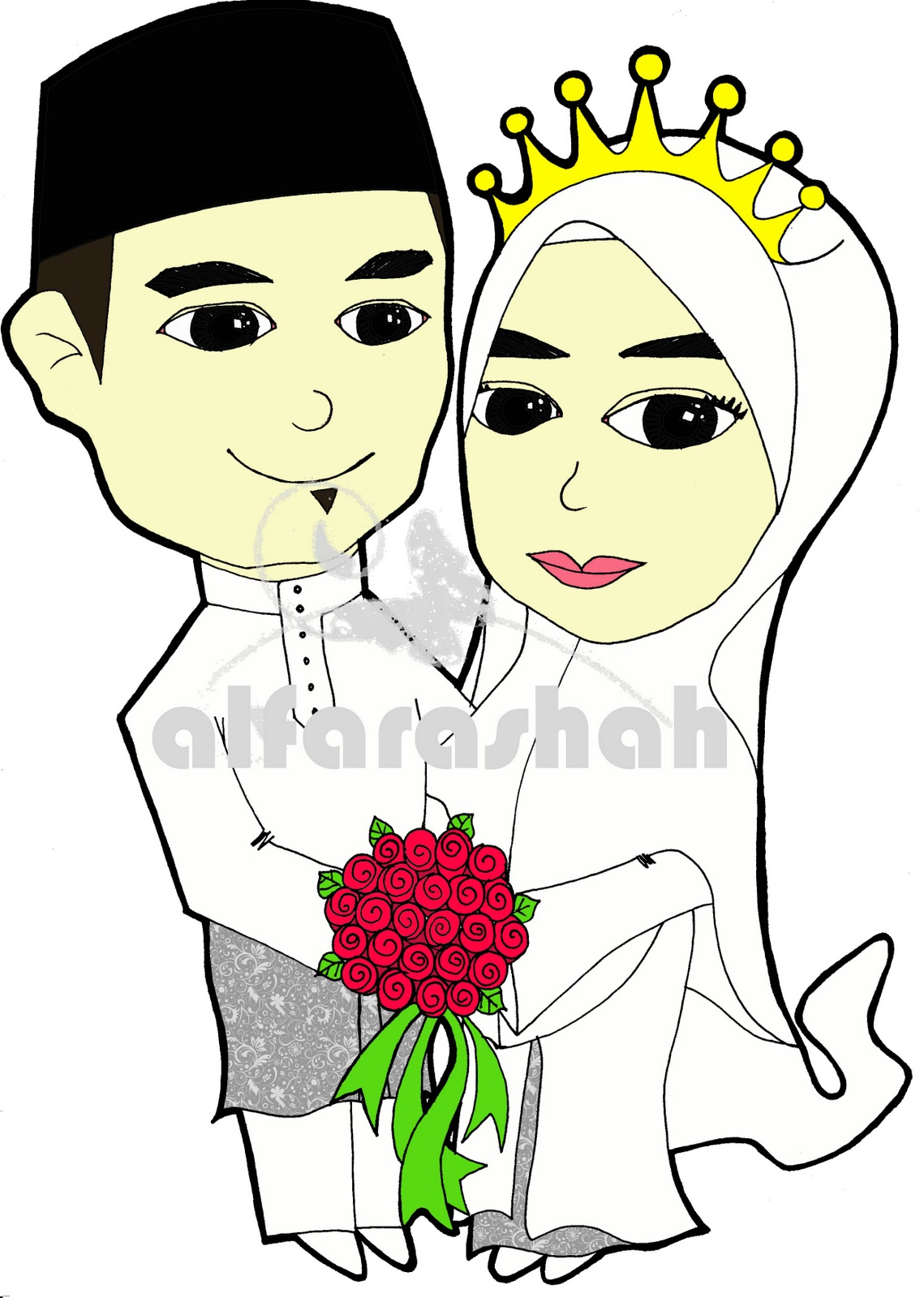 Top Gambar Kartun Muslimah Berkahwin Top Gambar