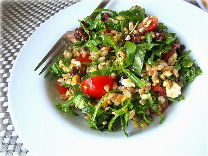My Favorite Salad Farro w/ Arugula, Feta & Marcona Almonds