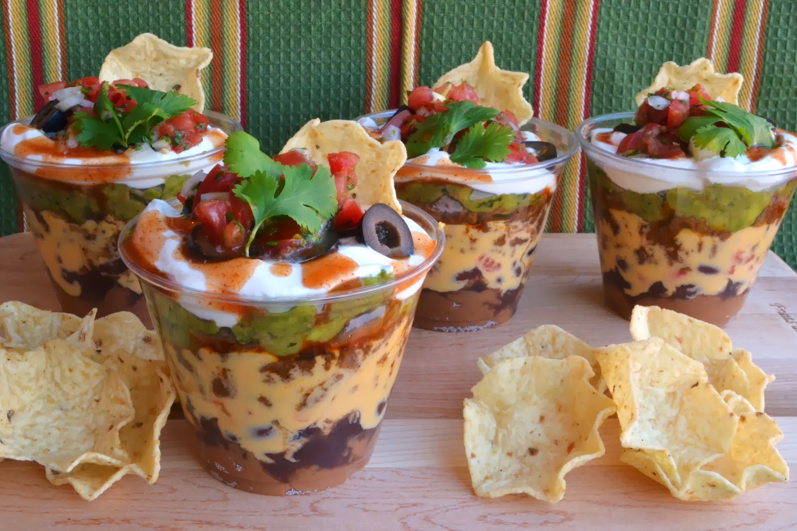 7kidsathome 7 Layer Dip in cups