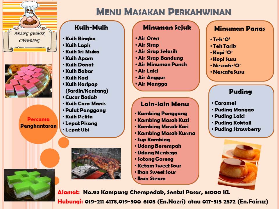 Abang Gemok Catering Menu