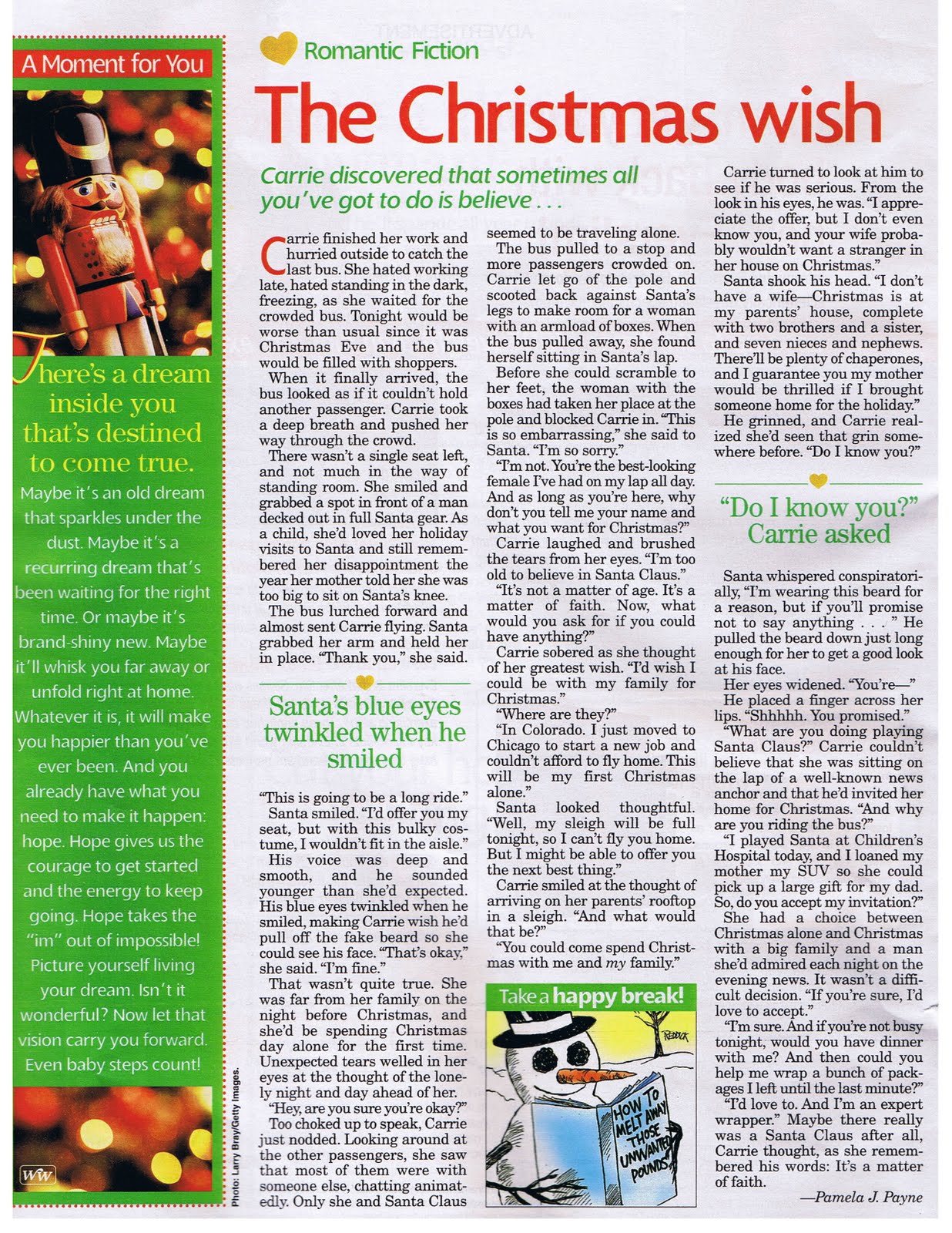 tori tells all the christmas wish womans world short story 2005 short christmas stories for adults