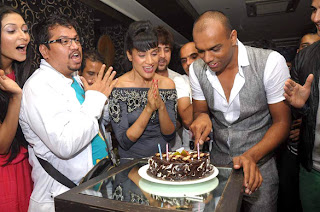 Poonam Pandey snapped at Mausami Badra's birthday bash