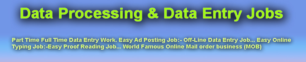 Data Processing & Data Entry