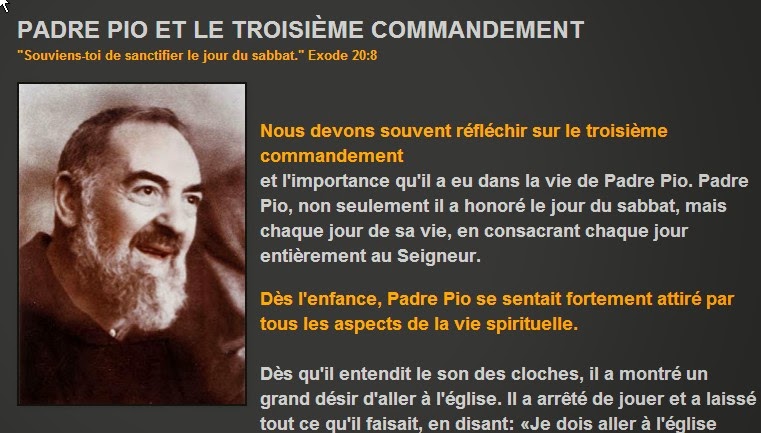 Padre Pio et le 3ème commandement