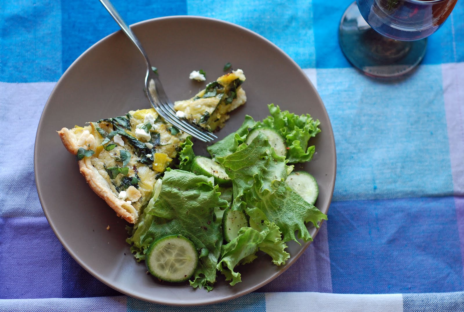 The Four Seasonings leek, fennel, and swiss chard tart with goat cheese