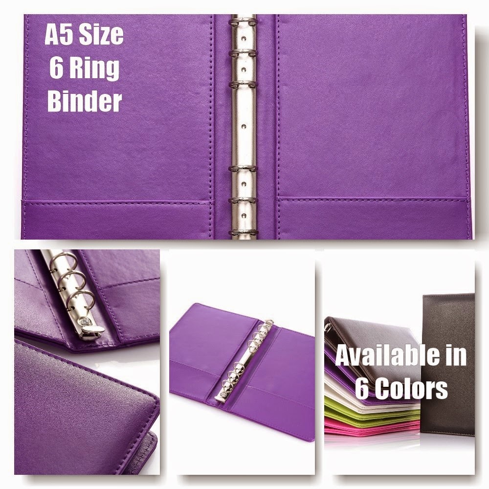 Clever Soiree Richblue A5 Purple Cardholder Binder Compatible with Filofax