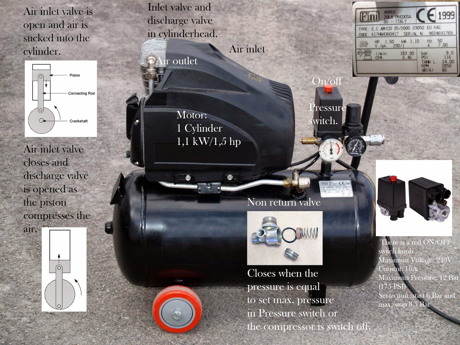 JB Service Fini, Amico 25/2000 air compressor