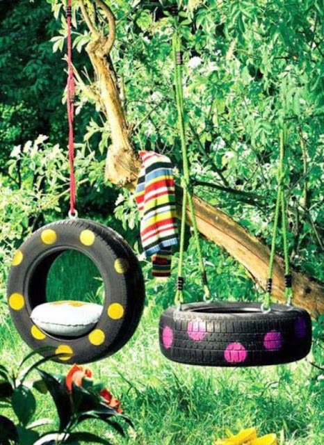 recycle craft with old tyres for your garden & home