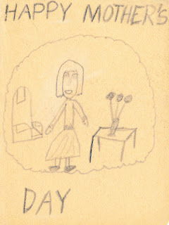 Front of hand-drawn card, Happy Mother's Day.