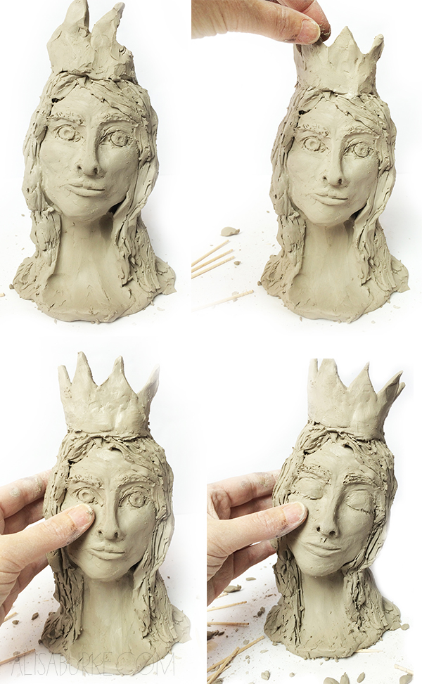 alisaburke air dry clay bookends