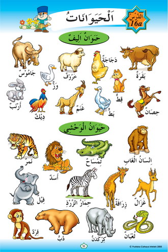 Bahasa arab dalam binatang