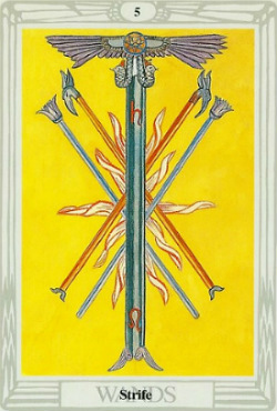 Five of Wands, Thoth Five of Wands, Thoth