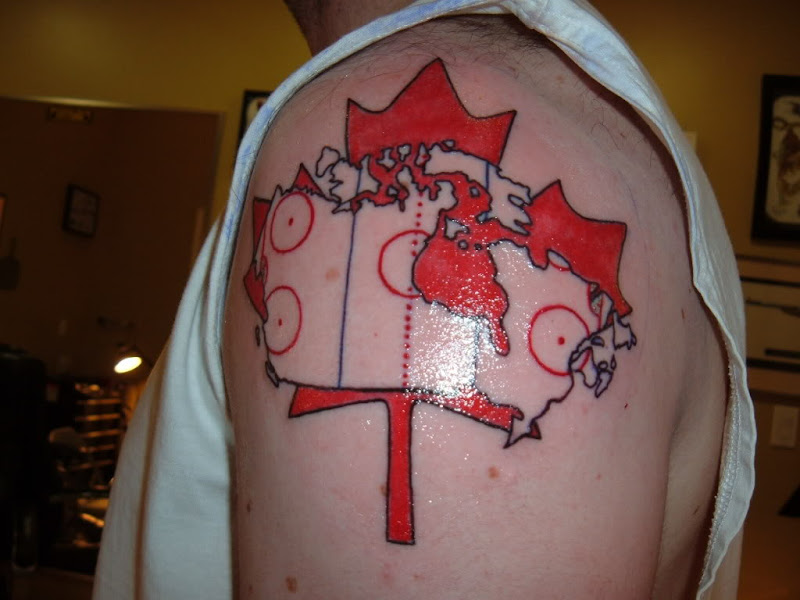 Canadian Hockey Tattoos title=