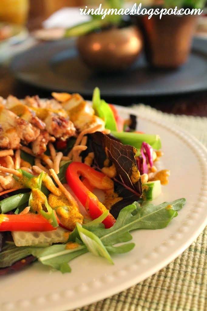 Rindy Mae: Grilled Asian Chicken Salad With Spicy Peanut Vinaigrette