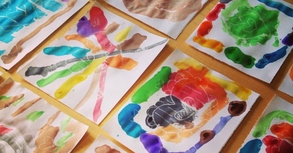  kraftykym white crayons + watercolors