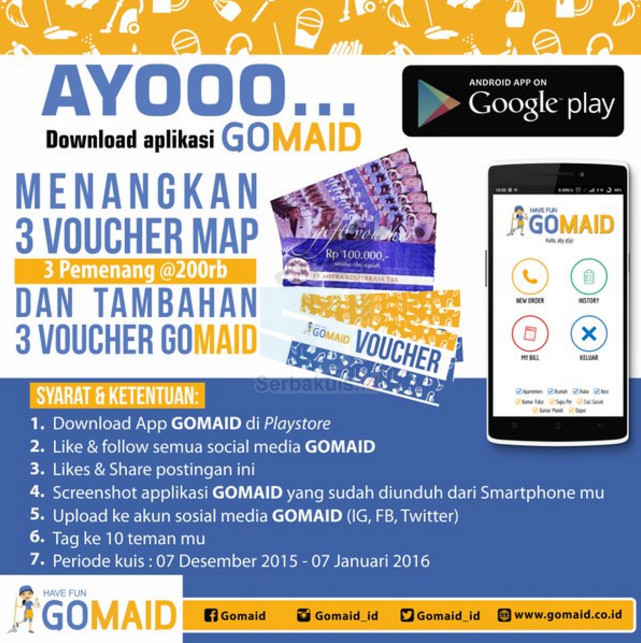 Kontes Download Gomaid App Berhadiah 3 Voucher MAP Kontes Download Gomaid App Berhadiah 3 Voucher MAP