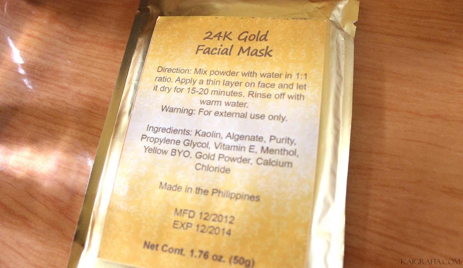 24K gold facial mask