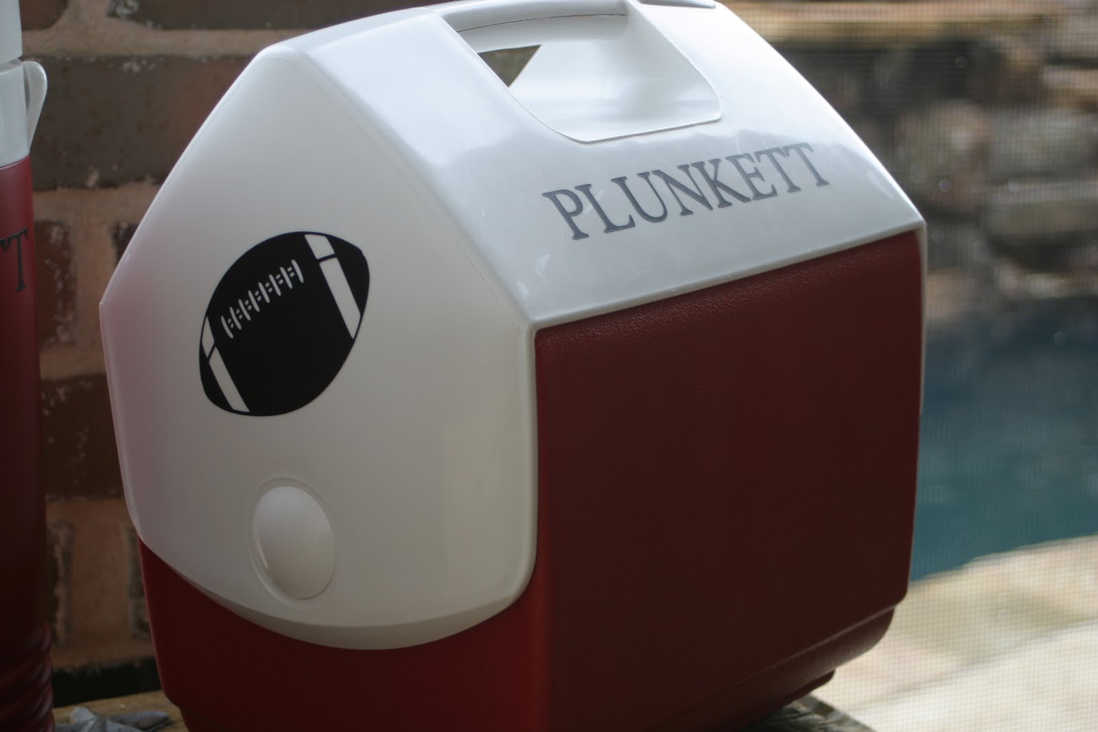 The Craftin' B Football Vinyl Water Jug and Cooler