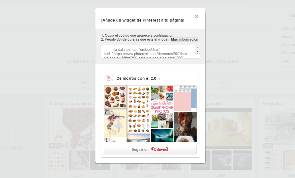 Cómo instalar un boton pinit y un widget de Pinterest en tu blog