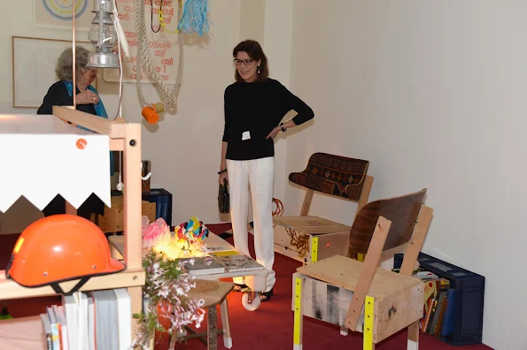 Princess Caroline of Hanover visited 'Construire une collection' or 'Building a Collection' exhibition 