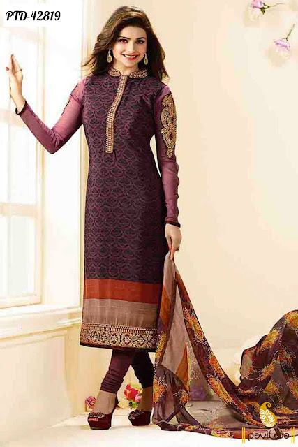 Prachi Desai Special Violet Indigo Embroidery Salwar Suits