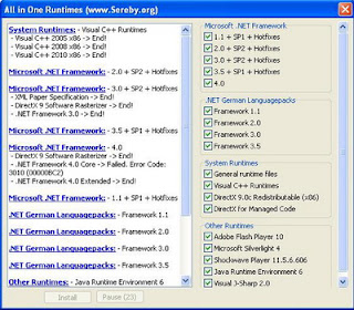 All in One Runtimes, Software Wajib Windows