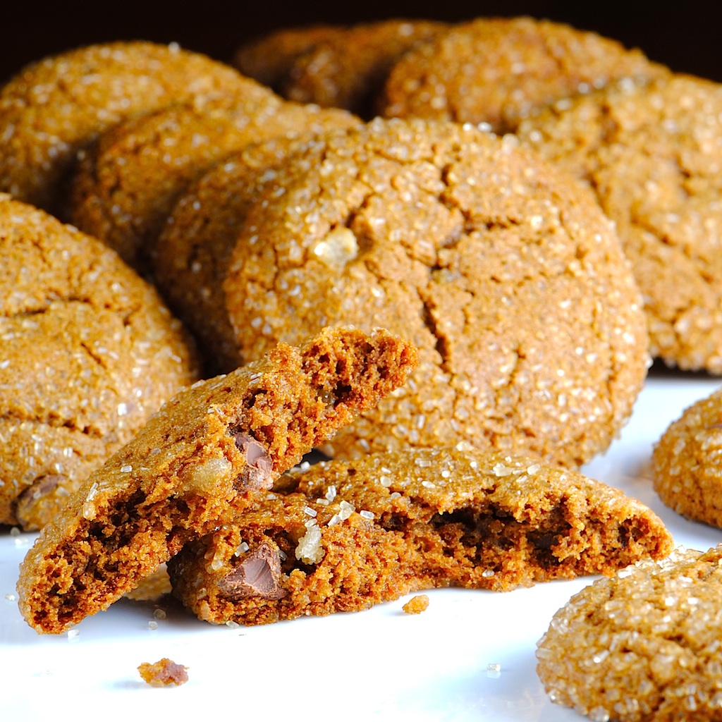 JULES FOOD... Double Ginger Chewy Chocolate Chip Molasses Cookies