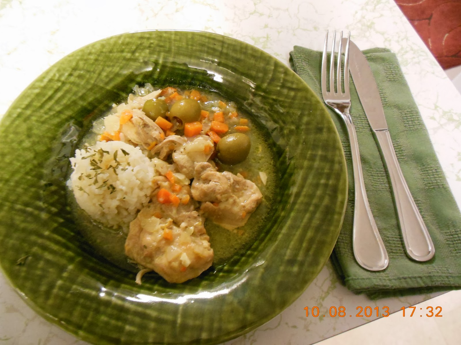 Tagine of Chicken and Olives, a pressure cooker recipe, a delicious