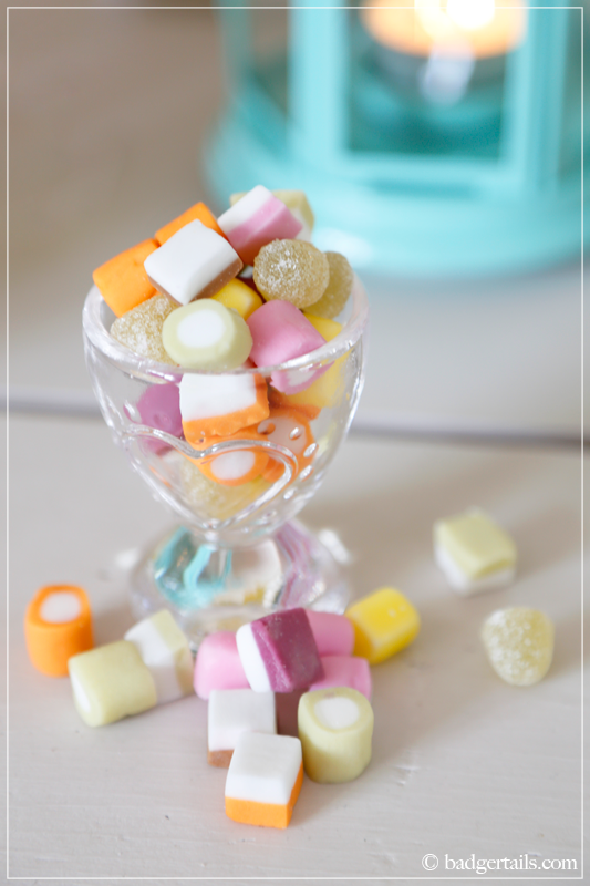 Dolly Mixtures in Glass Egg Cup