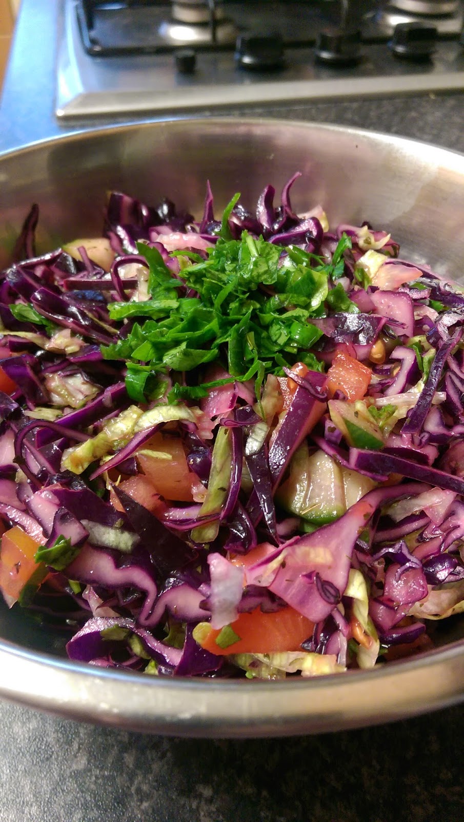 nosaibasfood ) Red cabbage salad Lebanese style