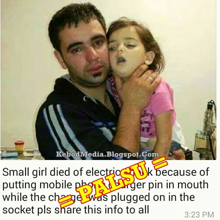 Gambar Viral Kanak-Kanak Maut Kena Renjatan Elektrik Palsu! Gambar Viral Kanak-Kanak Maut Kena Renjatan Elektrik Palsu!