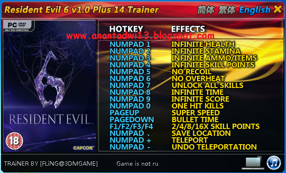 Cheat Game Resident Evil 6 Ps3 Bahasa Indonesia Cheat Game Resident Evil 6 Ps3 Bahasa Indonesia