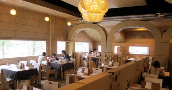Restaurante Cartón en Taiwán ~ Mundo Insolito