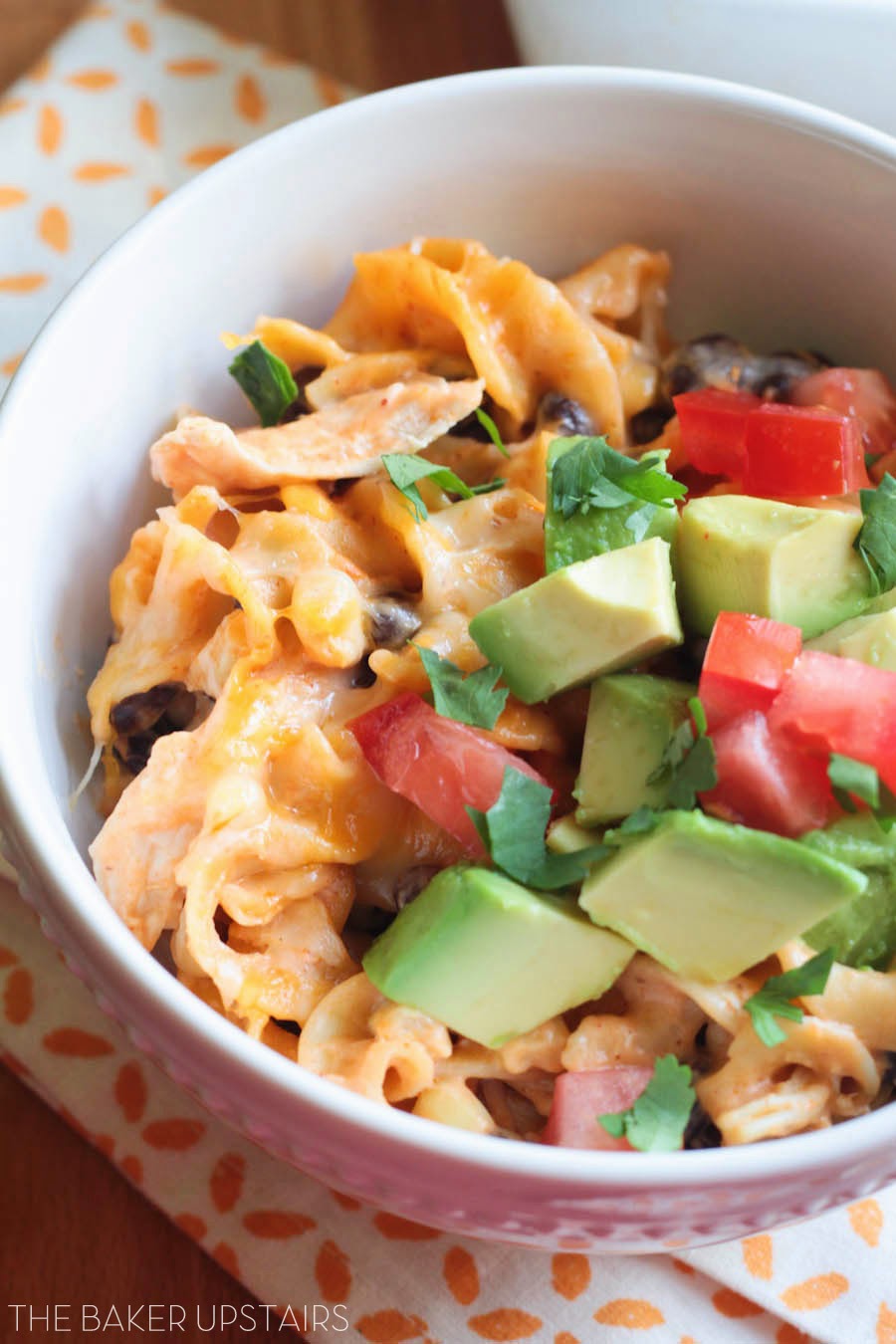 chicken enchilada pasta bake The Baker Upstairs