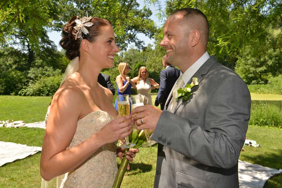 First toast - Newlyweds at Harlem Meer Picnic