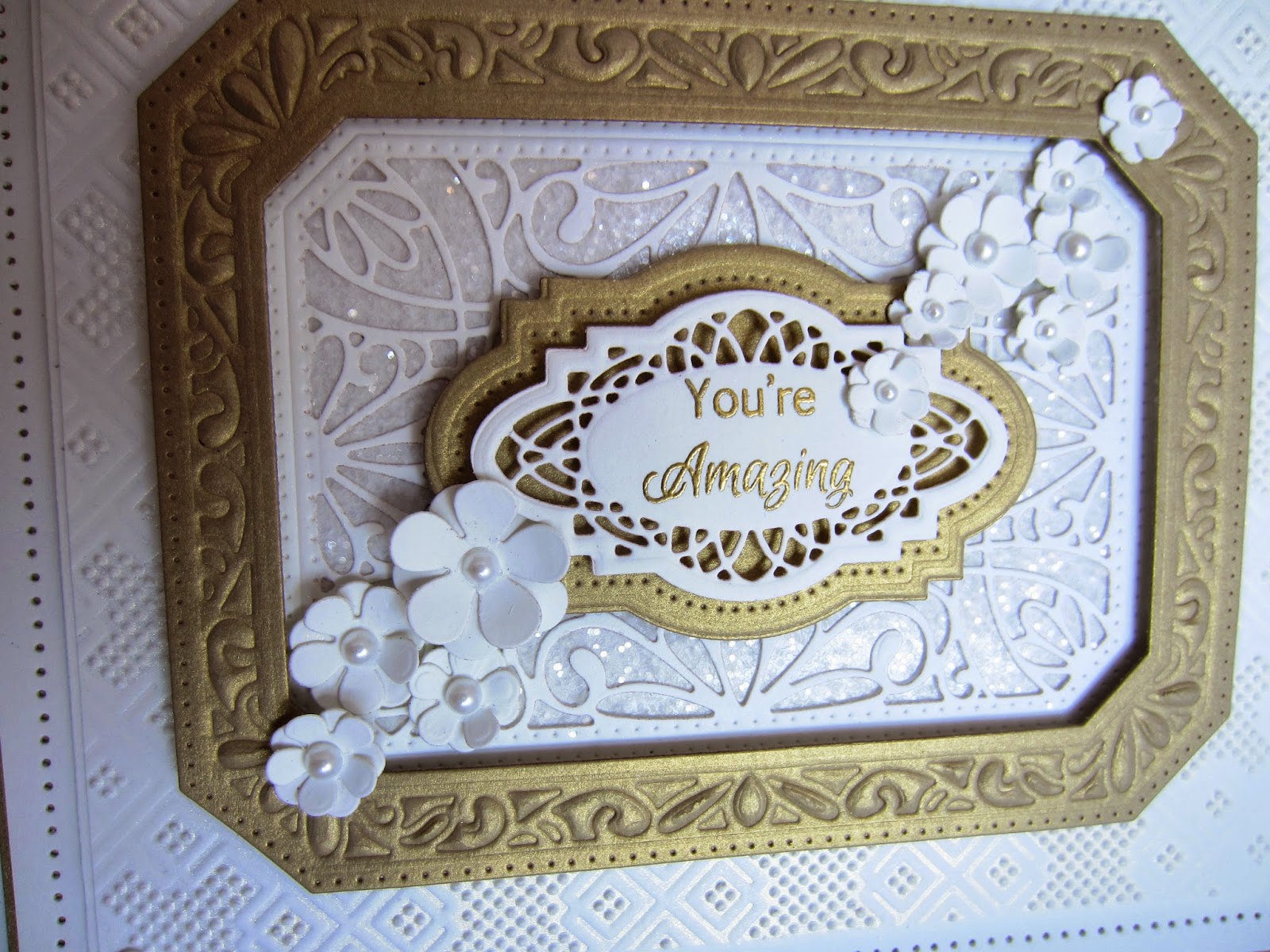 Floral Cascade Embossed Frame Card PartiCraft (Participate In Craft