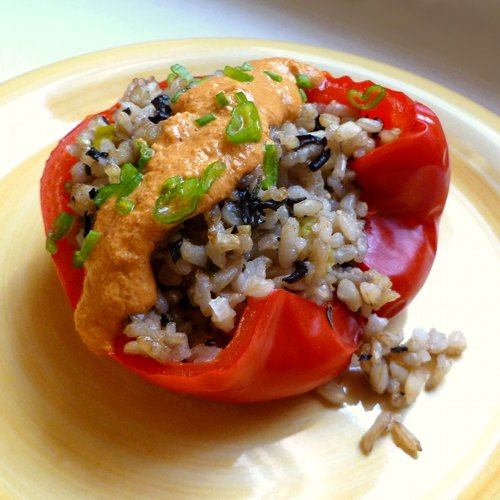 Cookistry Stuffed Peppers with Lobster (mushroom) Sauce