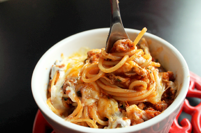 Creole Contessa Baked Spaghetti Casserole with Andouille Sausage
