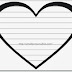 Free Love  Heart Image Template with Text Box Lines for Writing Letter or Diary